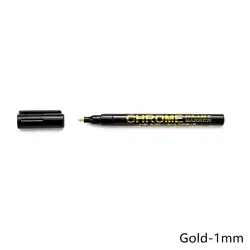 Electroplating Chrome Mirror Silver Waterproof Paint Pen for Metal Repair and Craftwork (1mm - Gold)