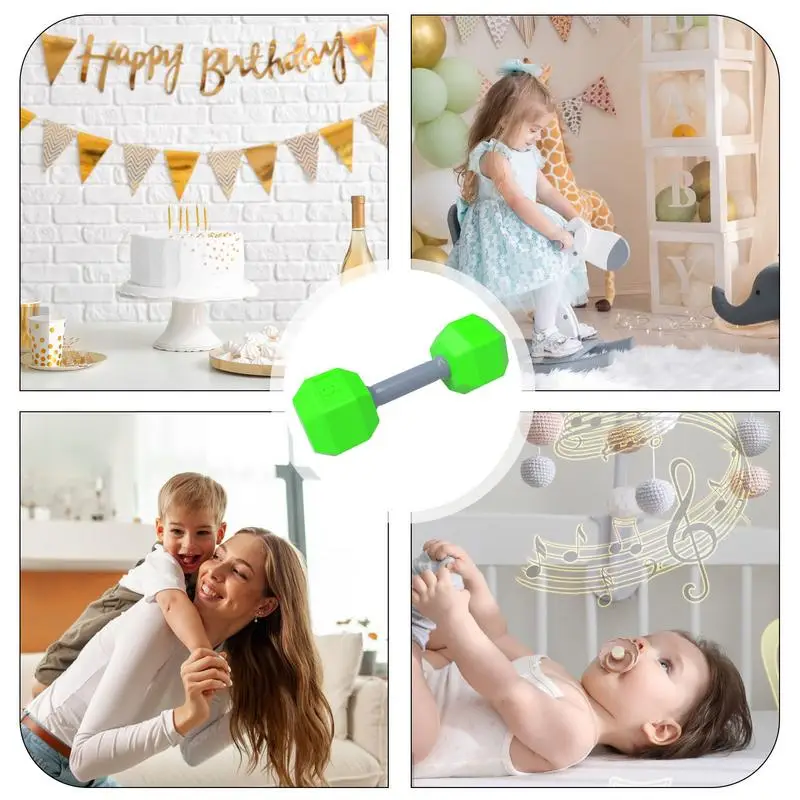 Toddler Dumbbell Rattle Sensory Toy Easy To Hold Rattle Toy Creative Teething Kids Hand Dumbbells Holiday Gifts