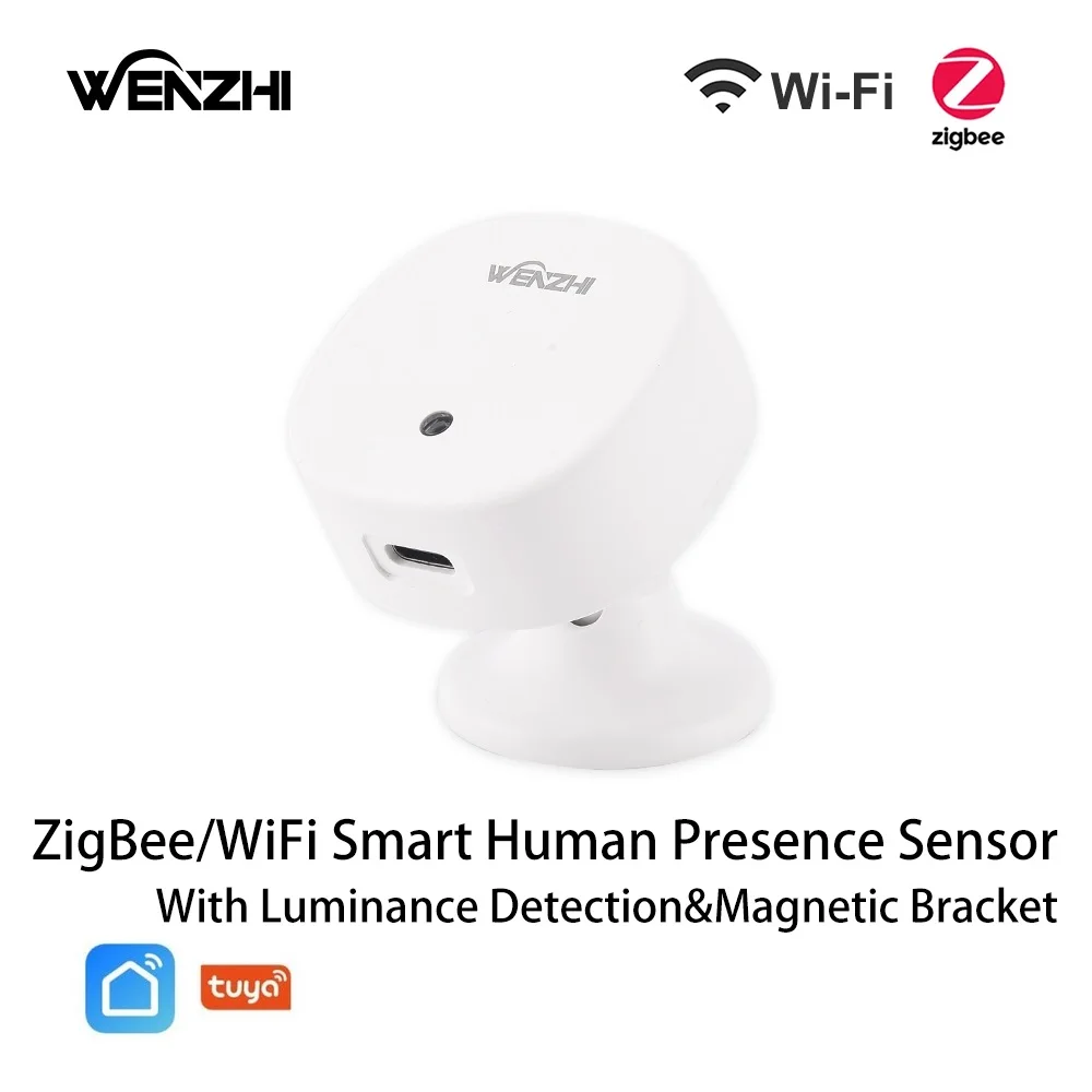 ZigBee/WiFi MmWave Radar Human Body Presence Sensor Movement Motion Detection With illuminance Tuya Smart Life Home Assistant