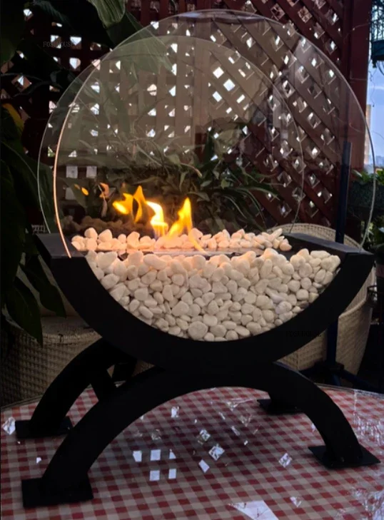 เตาผิงระดับไฮเอนด์พร้อมเปลวไฟจริง สไตล์ยุโรป สำหรับตกแต่งห้องนั่งเล่น วิลล่า และลานบ้าน เตาผิงสำหรับใช้ภายในและภายนอกอาคาร ให้ความอบอุ่น DD 1