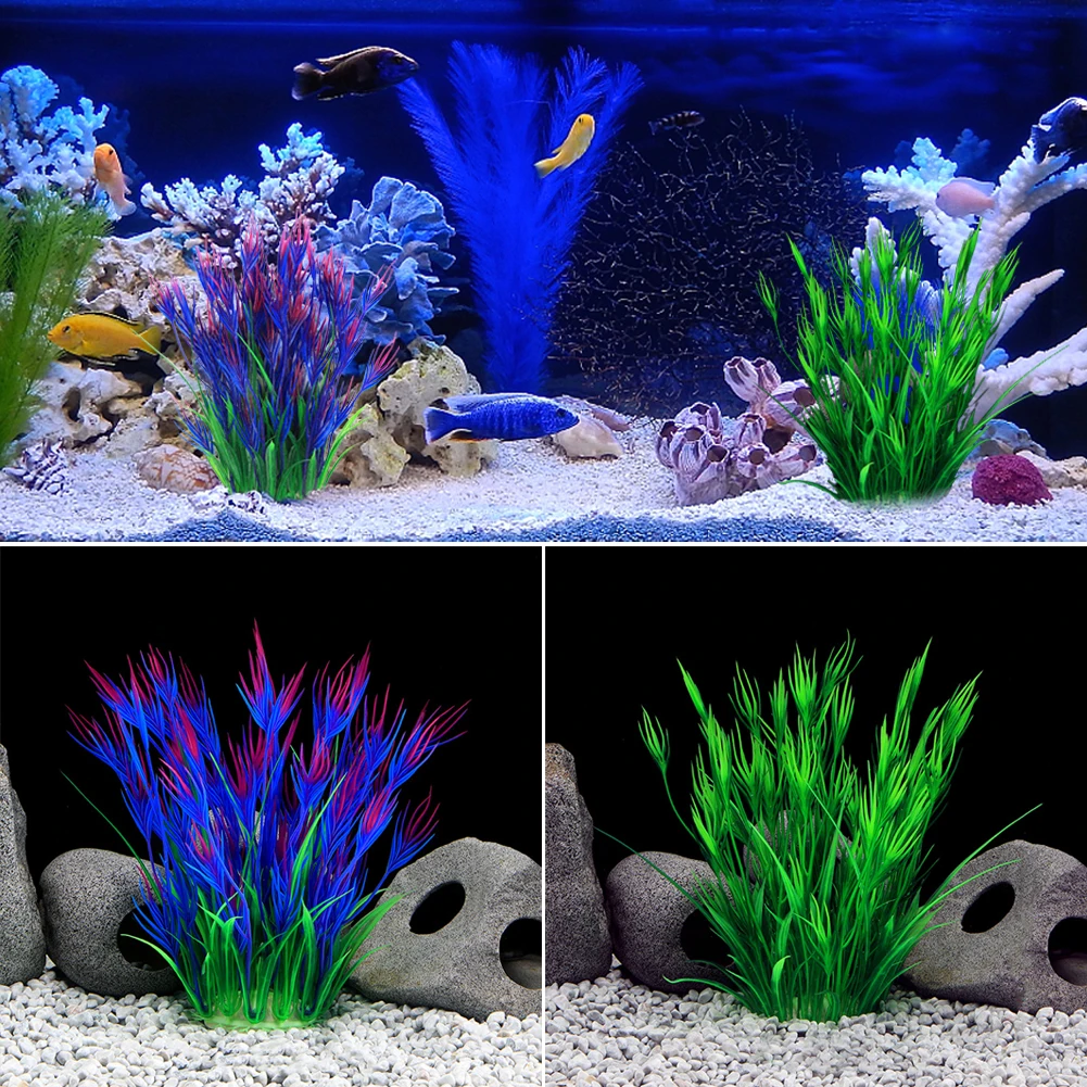 Artificial Aquarium Plants Decoration Fish Tank Water Plant Grass Ornament Plastic Underwater Aquatic Water Weeds Viewing Decor