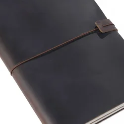 Premium Genuine Leather Handmade Vintage Notebook Cover - Diary, Journal, and Planner - Portable 17.5x11cm (Coffee)