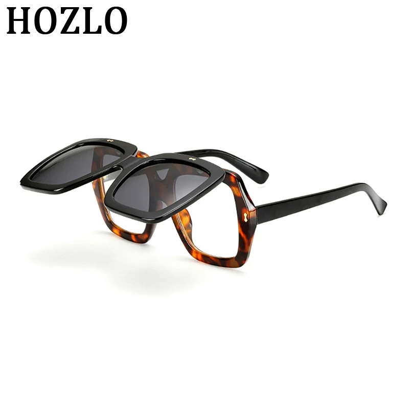 Men Flip Up Reading Sunglasses Magnifier Europe America Women Fashion Square Presbyopia Dark Glasses Driving Travel Spectacles