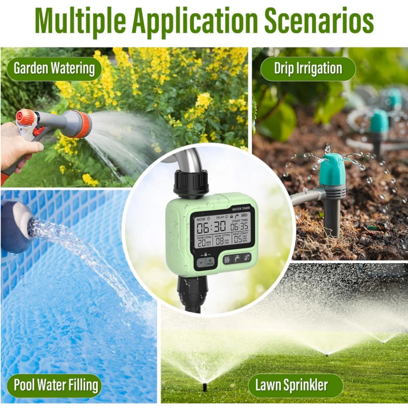 Watering Timer Programmable Garden Outdoor Hose Faucet Water Timer Automatic Watering System Suitable Lawn Digital Irrigation - 3