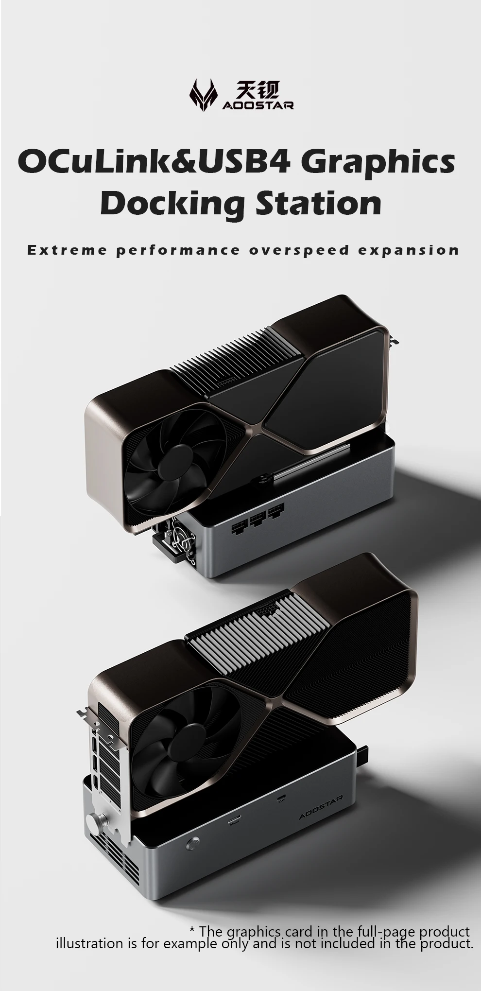 AOOSTAR AG01 AG02 EGPU Dock with OCulink/USB4 Port,Built-in