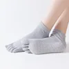 Hot Sale Women Anti-slip Yoga Socks Fingers Fitness Pilates Socks Gym Five Toe Sport Socks Cotton Colourful Elastic Winter 6