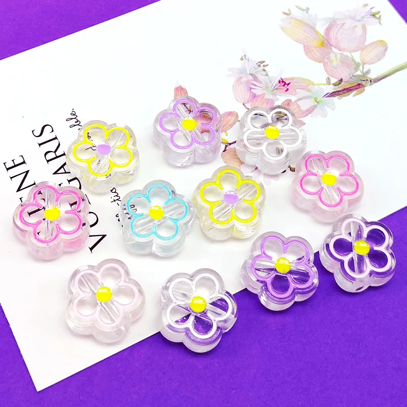 

Acrylic beaded geometric flower cherry hair rope bracelet mobile phone chain material DIY jewelry accessories