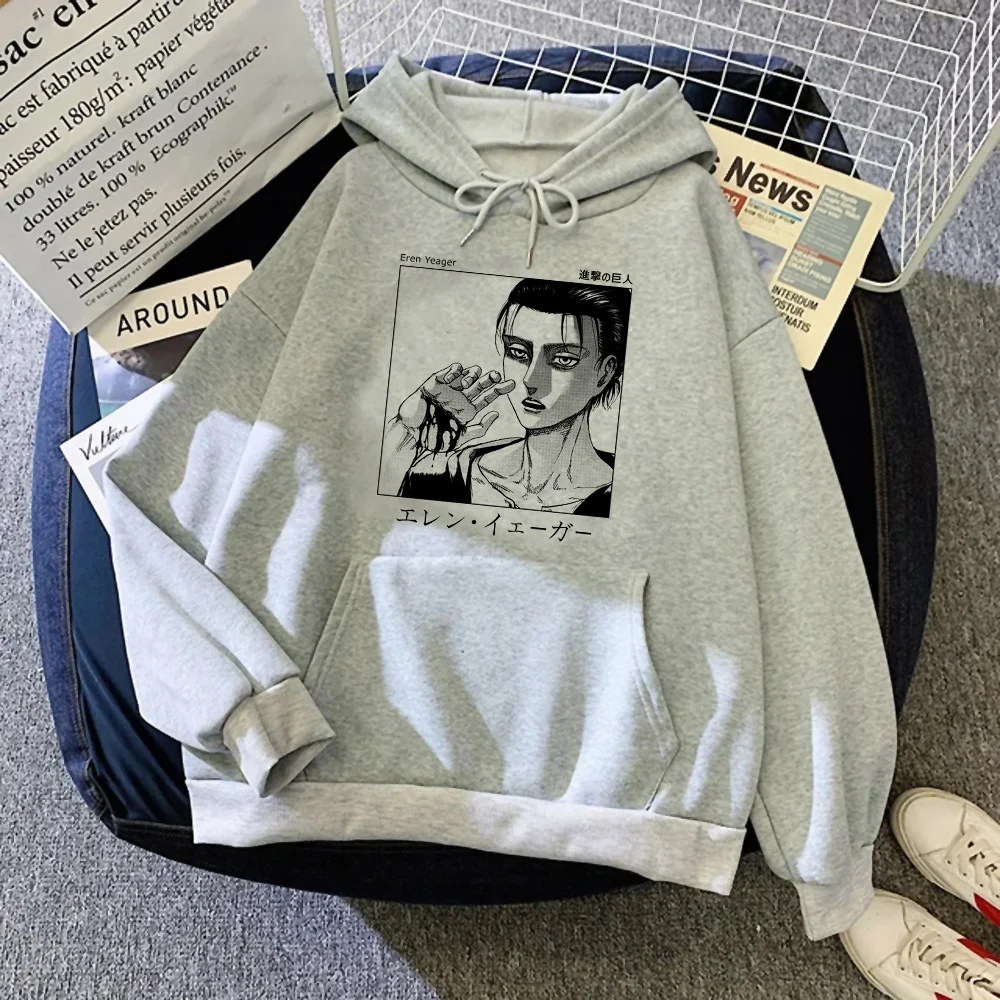 

Attack on Titan Eren hoodies women Winter sweat y2k graphic Fleece Pullover hoddies female 90s Pullover