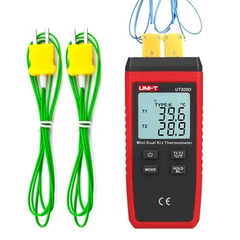 UNI-T UT320A UT320D Termometro digitale Mini termocoppia a doppio contatto Tipo K J Tester per misuratore ad alta temperatura -50 ℃   a 1200 ℃