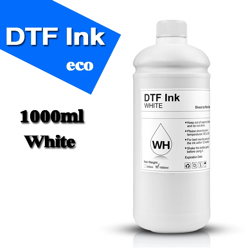 Eco Dtf Tinta para Filme de Transferência Direta Adequado para L1800 L805 1390 I3200 Dx5 Xp600 Série Dtf Impressora bk c m y wh Cor Disponível 1000ml