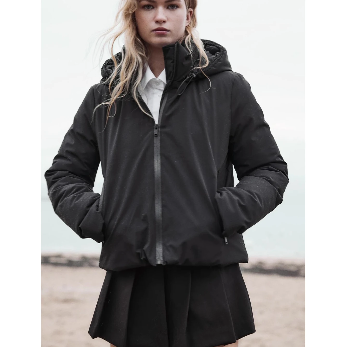 Winter New Casual Sle Women's Long Sve Stand Collar Thi Warm Cotton Jaet ort Coat Outerwear Comfortable Commute