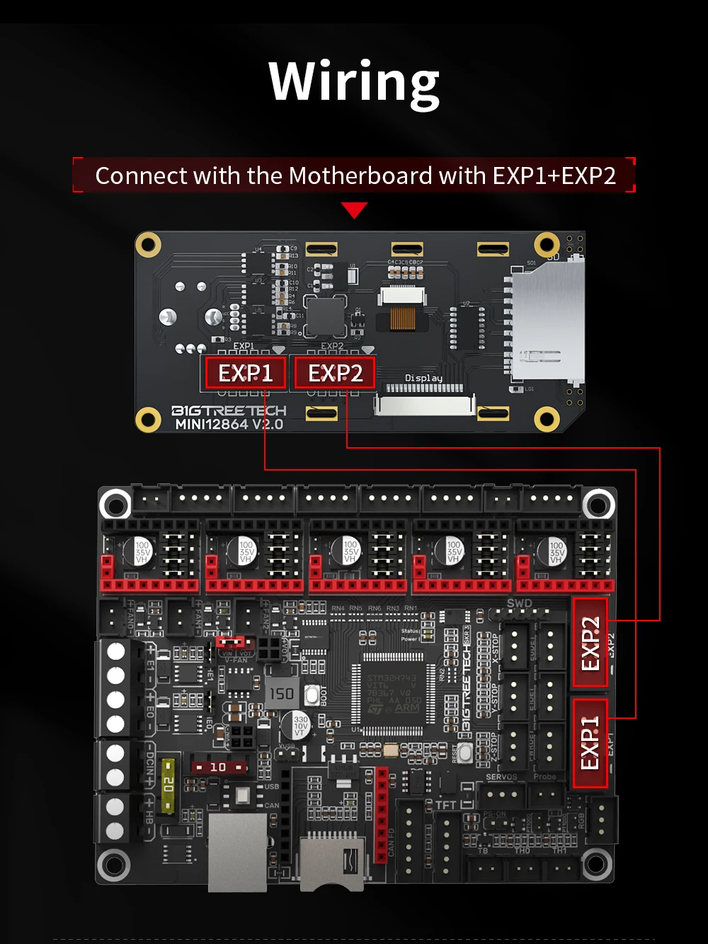 de exibição 5v voron 2.4 suporte marlin