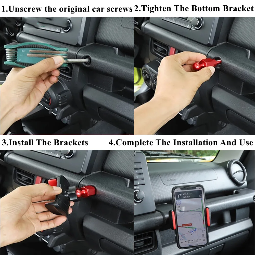 스즈키 짐니 JB64 JB74 JC74 2019-2025 액세서리용 차량 조수석 핸들 확장 수납함 컵 폰 패드 홀더 마운트 브래킷