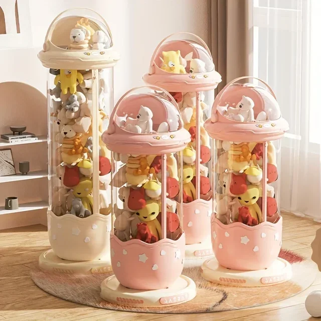 Astronaut Doll Storage Box Children's Plush Toys Storage Boxes Transparent Plastic Stuffed Home Storage Organization Zipper Bin 3
