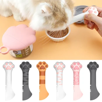 Multifunction Pet Canned Spoon Jar Opener Puppy Feeding Mixing Wet Dry Scoop Cat Dog Accessories Feeder Shovel Pets Tableware 6