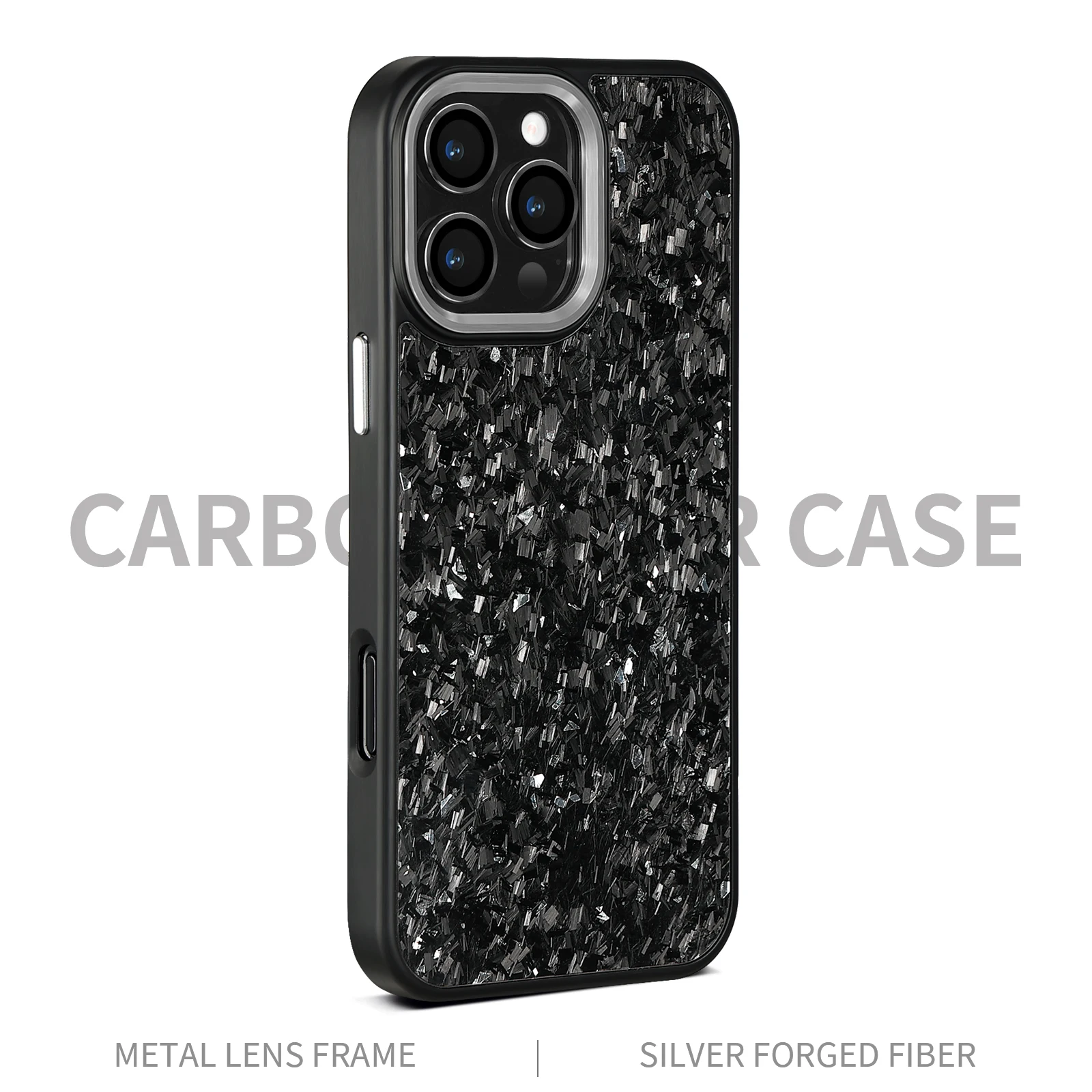 Glossy Metal Frame Real Carbon Fiber Shockproof Wireless Charging Case