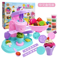 26pcs Ice Cream Machine Clay Mold Tool Set Children Toy Skin Mud Handmade Nontoxic Clay Pretend Play Dough Toys Developmental