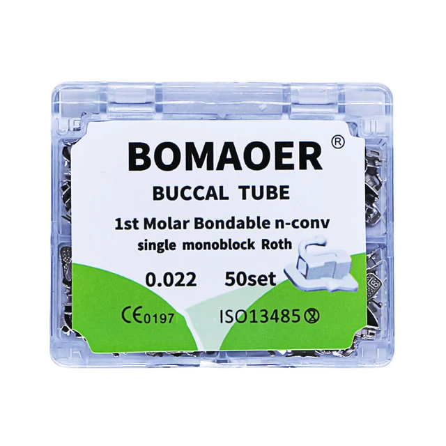 ทันตกรรมจัดฟันหลอด 1st Molar Bondable 50 ชุดจัดฟันอุปกรณ์เสริมทันตกรรมวัสดุ Odontorthosis Roth MBT Buccal 1