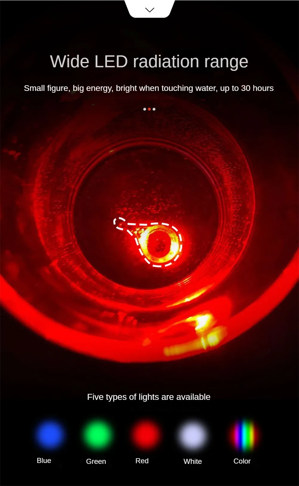 Description Picture 3 of itemFishing Lamp 5 Colors Illuminates Upon Contact With Water High Fish Attraction Rate Deep Drop Underwater Sturdy And Reliable