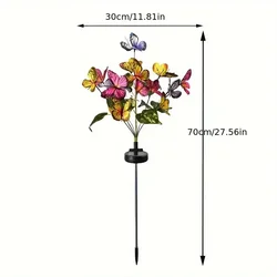 Solar LED Butterfly Flower Light - Outdoor Decorative Garden Lamp, Waterproof Landscape Lighting for Home and Festive Decor (Colorful)