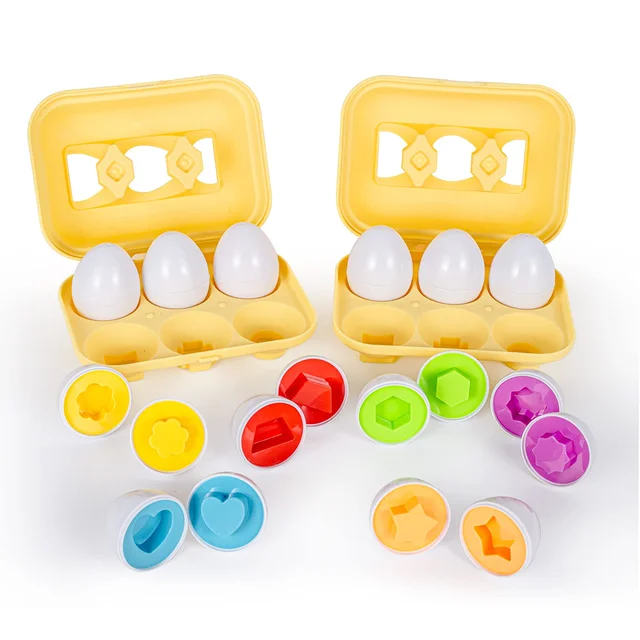 Huevos inteligentes Montessori para bebés, juguetes educativos para niños  de 2 a 4 años, 6 piezas - AliExpress