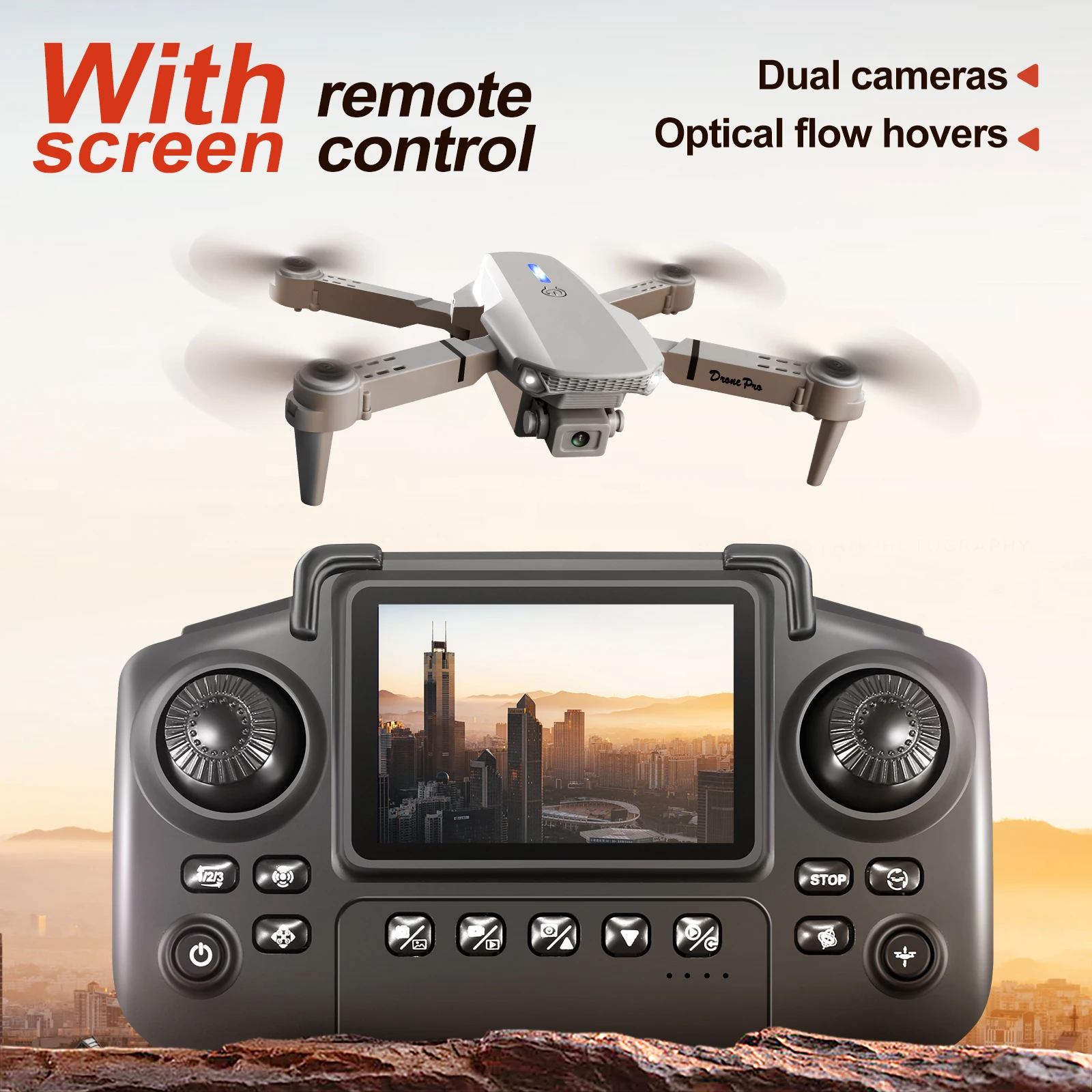 Veiling - E88 Pro opvouwbare 4K drone Grijs - Drones