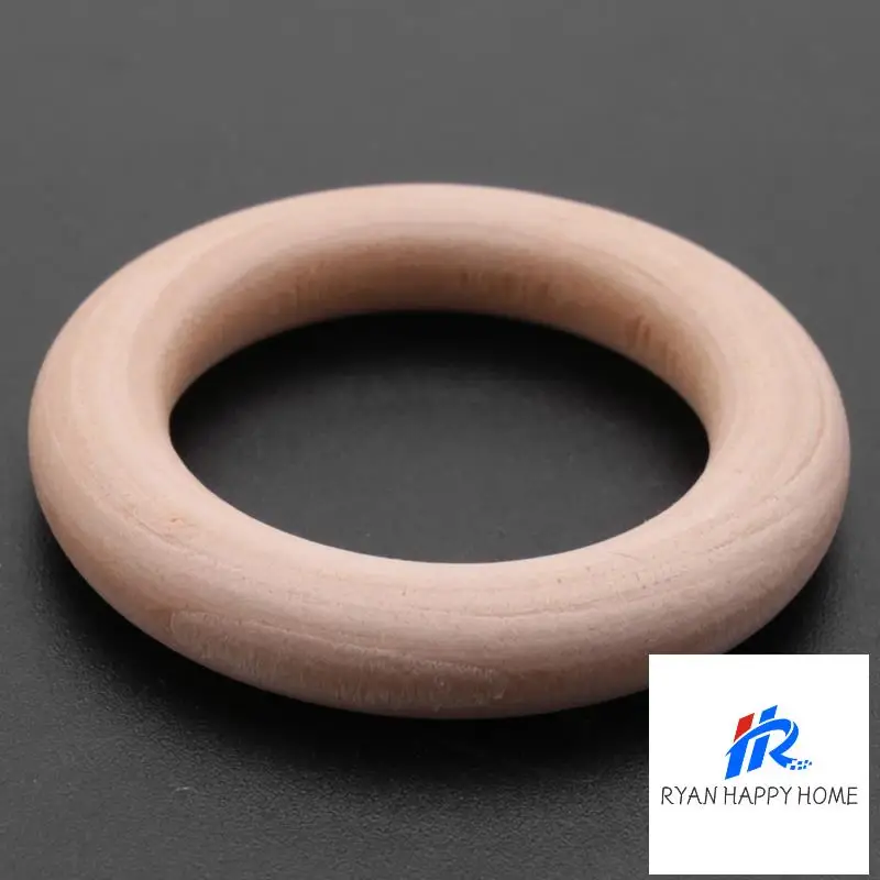 10X Wooden Ring For Crafting DIY Craft Jewelry Making 50Mm