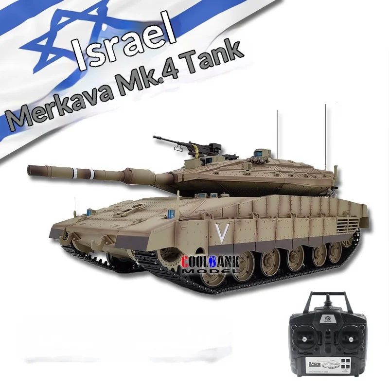 헝롱 무선 조종 메인 전투 탱크 이스라엘 메르카바 Mk IV 7.0 버전 전동 군사 모형 성인 취미 수집가용
