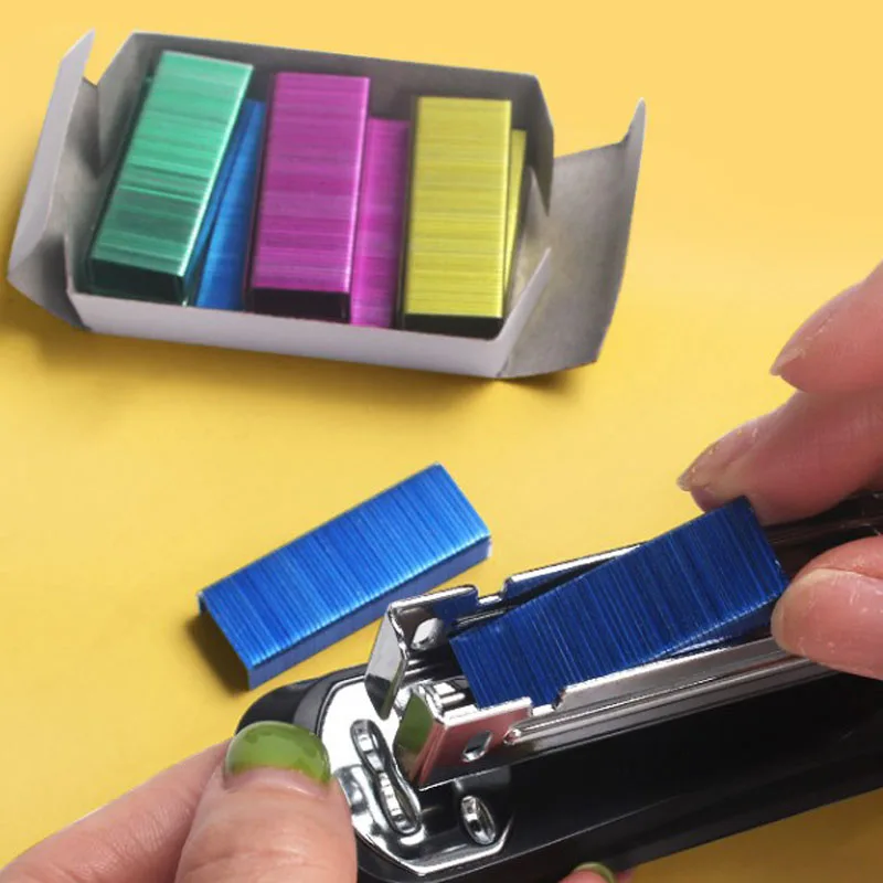 3200pcs 12mm Creative Colorful Metal Staples No.12 24/6 Binding Stapler Office Binding Supplies School Student Stationary stapler pin