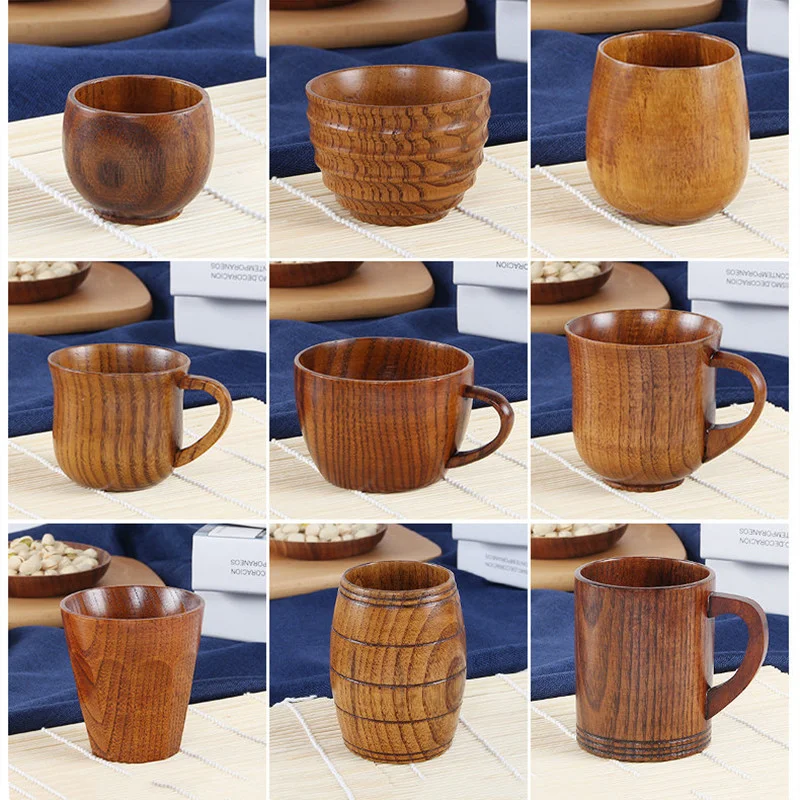 Jujube Wooden Handmade Water Coffee Mug Cup Tea Beer Juice Milk Mugs Drink Cups With Handle Coffee Beer Mug Retro Gift wooden cups,beer mug,coffee cup,water cup