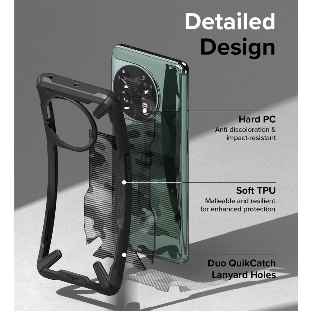 Ringke Fusion X for Oneplus 11 Case Dual Layer PC Clear Back and Soft TPU Frame Hybrid Heavy Duty Drop Protection Cover