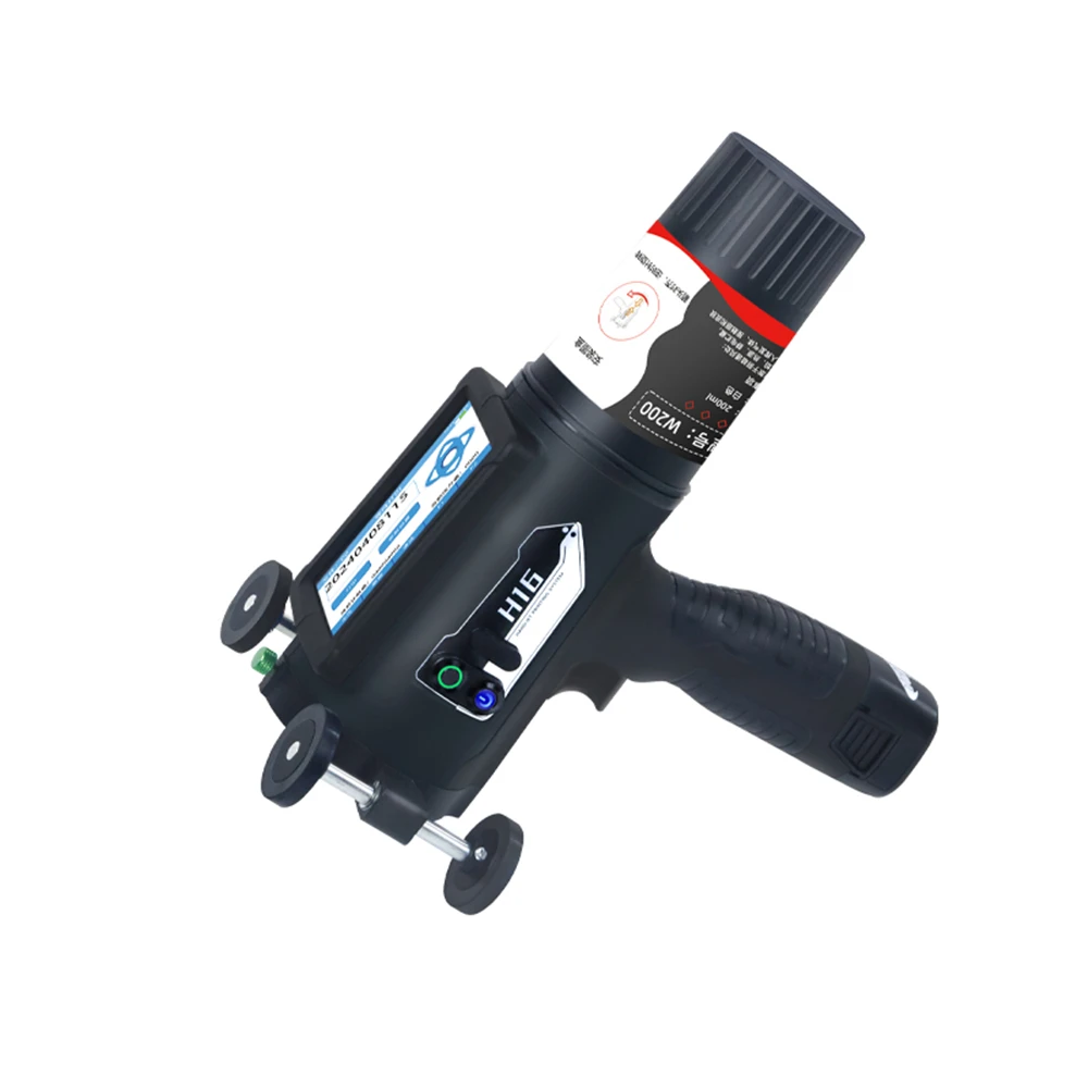 HUMJIHIRO H16 대형 문자 열전사 휴대용 잉크젯 프린터, 가변 QR 바코드 날짜 번호 로고 만료 날짜, 6cm
