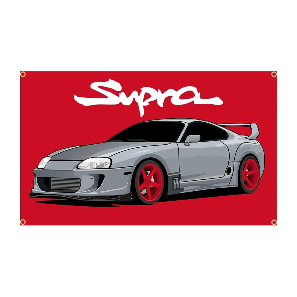 

90x150CM 3X5Ft Supra Car Racing Flag Banner Garage or Outdoor For Decoration 3x5 Ft Banner Flag Decoration Banner