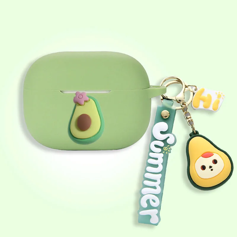 Adorabile Per Apple Airpods Pro2 Custodia Cute Fruit Avocado Chain Cover Airpods 2 Custodia In Silicone Per Auricolari Airpods 3