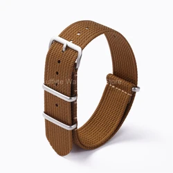 Premium Nylon Watch Strap - Brown, Green, Black Military Sport Bracelet Replacement - 22mm (Brown)