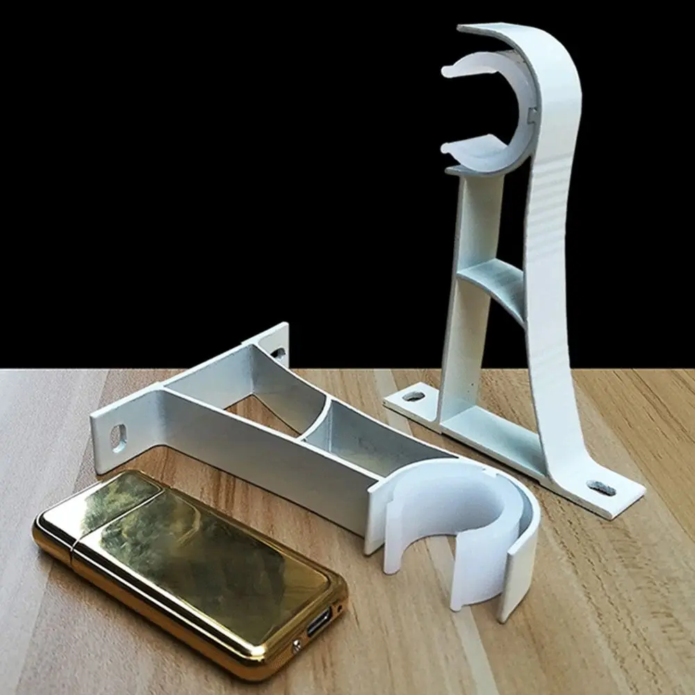 Description Picture 3 of item1Pcs Single Double Hang Curtain Rod Bracket Fixing Clip Aluminum Alloy Hanger Hook Furniture Hardware Crossbar Rod Support Clamp