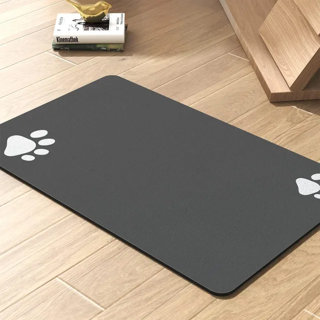Waterproof Absorbent Pet Feeding Mat - Quick Dry Pet Placemat For Food And Water Bowl With Rubber Backing For Dog And Cat
