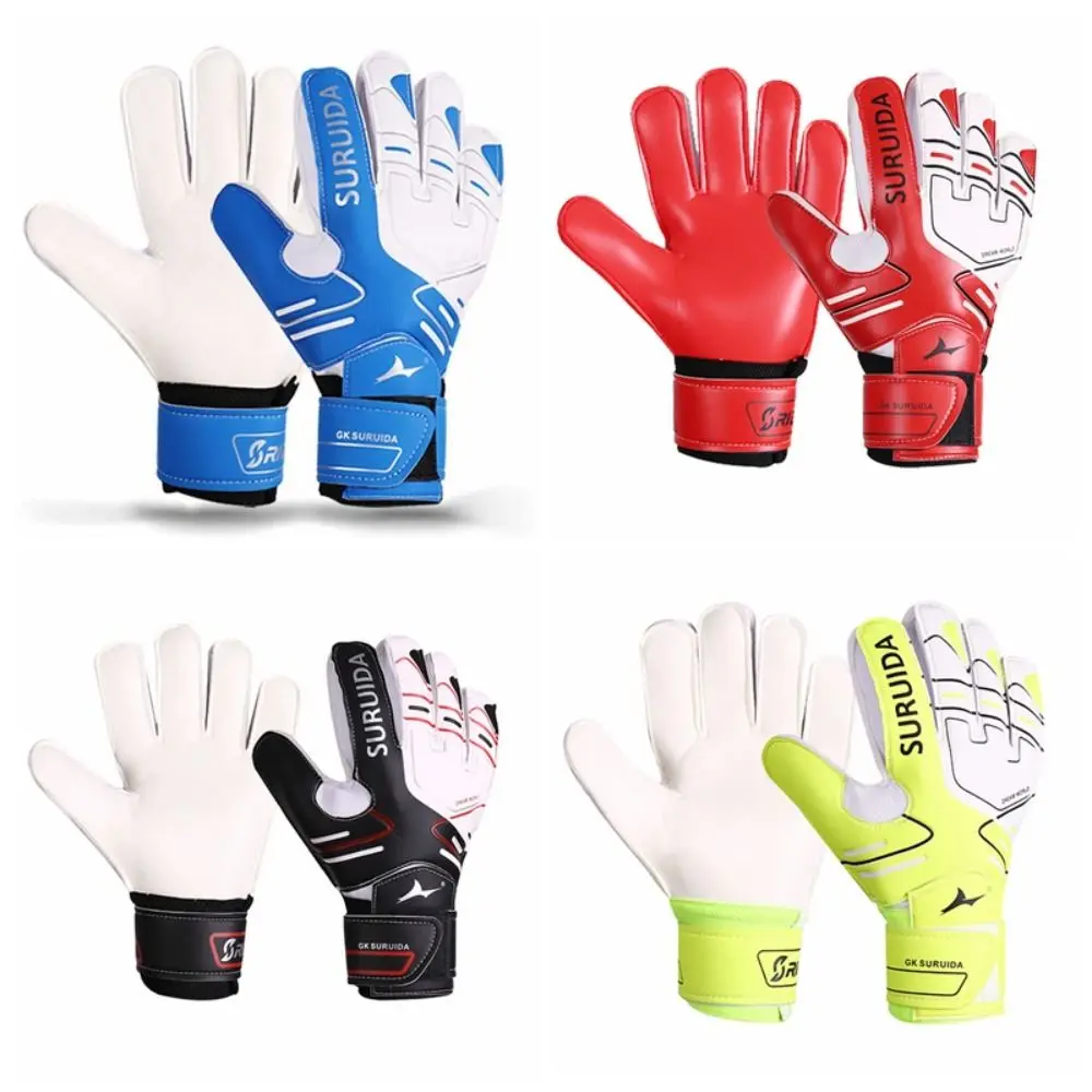 

1 Pair Size 5-10 Goalkeeper Gloves Thickened Latex Kids Football Goalie Gloves Cushioning Protective Fingers