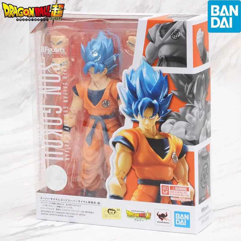 

Original Bandai S.h.figuarts Dragon Ball Anime Figure Son Goku Super Saiyan Blue Hair Action Figures Pvc Figurine Statue Toys