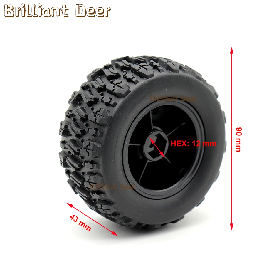 4PCS Aluminum Alloy 12mm To 17mm Wheel Hex Adapters For 1/10 RC Cars - Convert To Use 1/8 Scale Tires