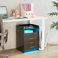 Деревянная тумбочка с 3 ящиками/лампой с раздвижным отделением/зарядная станция 2AC/2USB для спальни, гостиной, небольшого пространства, вилка европейского стандарта — изображение 6