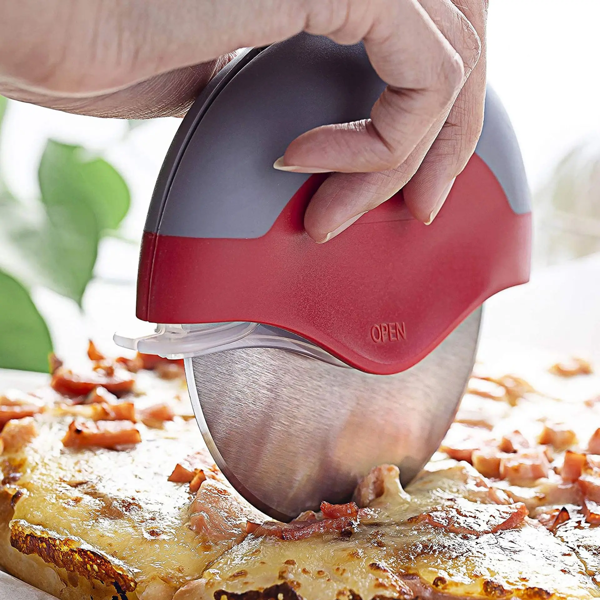 

Моющийся нож для пиццы, бытовой кухонный гаджет, креативный круглый роликовый нож, нержавеющая сталь, стандартный нож