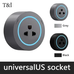 Rail Socket with USB Ports - Versatile Wall Mount or Embedded Track Outlet - Universal US - Socket (BLACK)