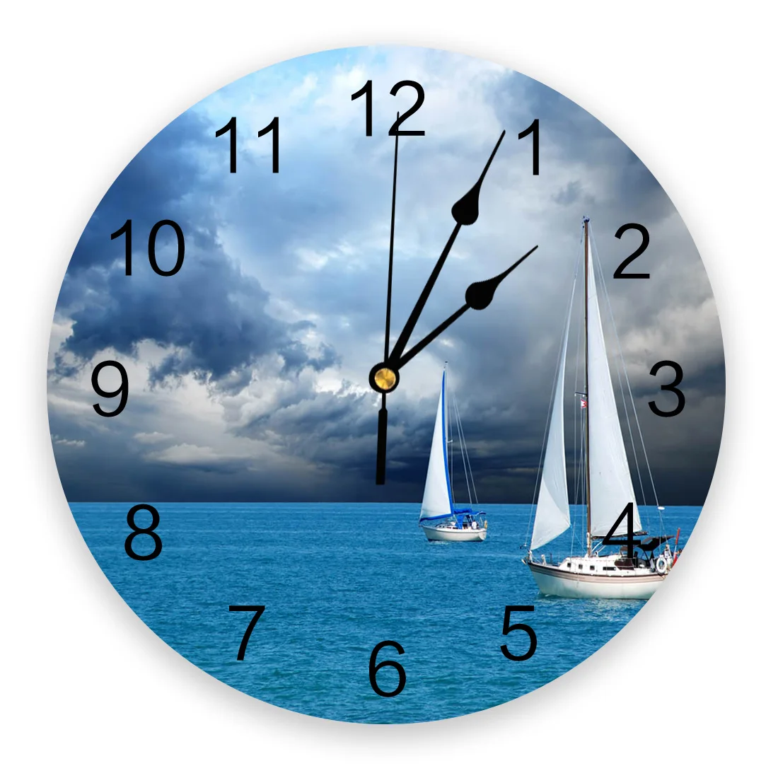 Ocean Nautical Sailing Design Wall Clocks Silent Home Cafe Office Wall