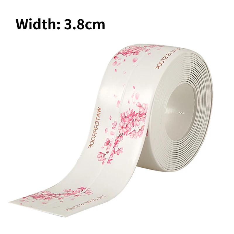 2021 New Bathroom Kitchen Shower Sink Bath Sealing Strip Tape Caulk Strip Self Adhesive Waterproof Wall Sticker Sink Edge Tape 