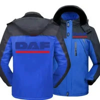 Veste d'hiver pour hommes avec Logo DAF Trucks, manteau chaud en velours épais, coupe-vent à capuche, manteau décontracté pour l'alpinisme 3