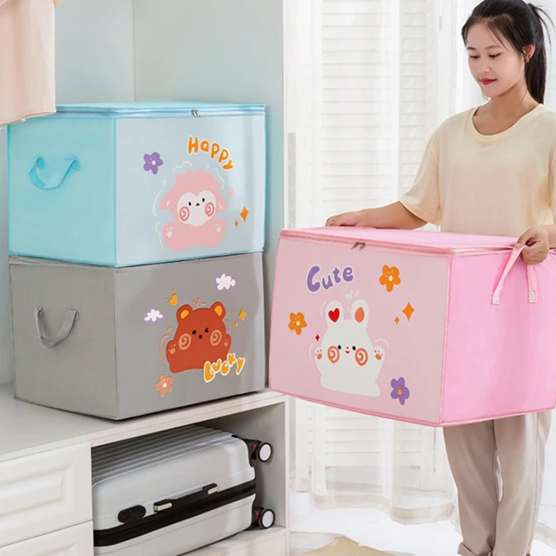 Cube Folding Kids Toy Storage Box – Felt Fabric Animal Bin 1