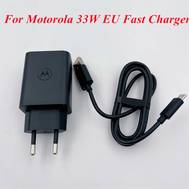 Cargador Rápido De 33W 1V/3A Enchufe La Ue Con 100CM Tipo C/Cable De Datos  Micro USB Para Motorola G6 G5 G5S E5 G4 G7 Plus X30 Pro G71