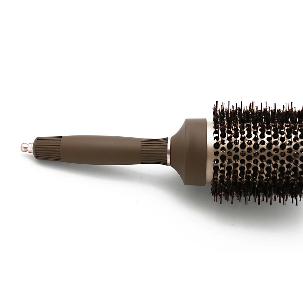 New Nano Technology Ionic Ceramic Hair Aluminum Brush Boar Bristle Hair Curly Comb Round Brushes For Hairdressing Salon 2