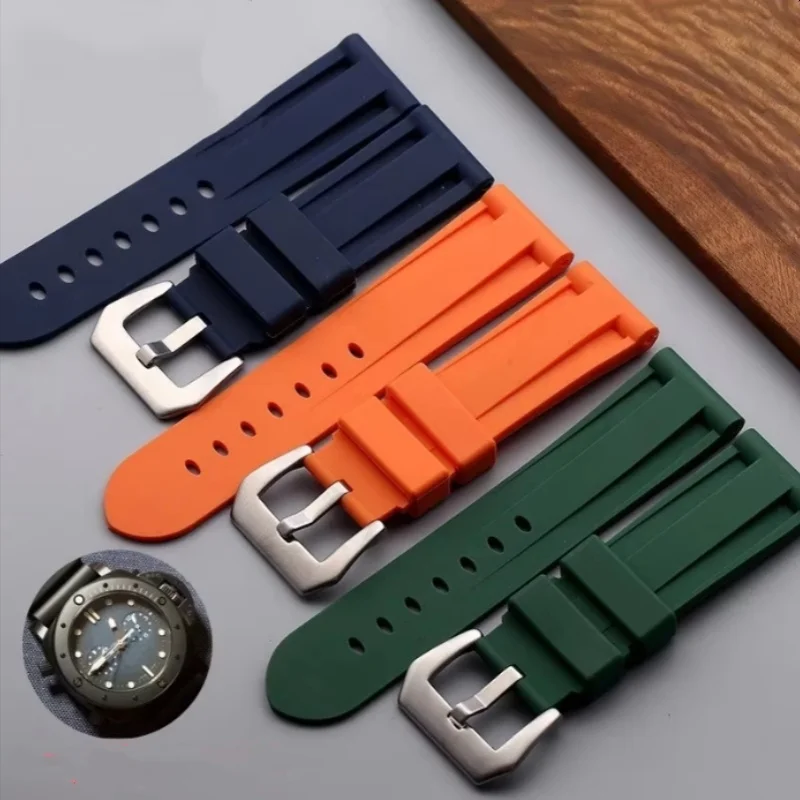 Silicone Waterproof Watch Strap with Stainless Steel Buckle